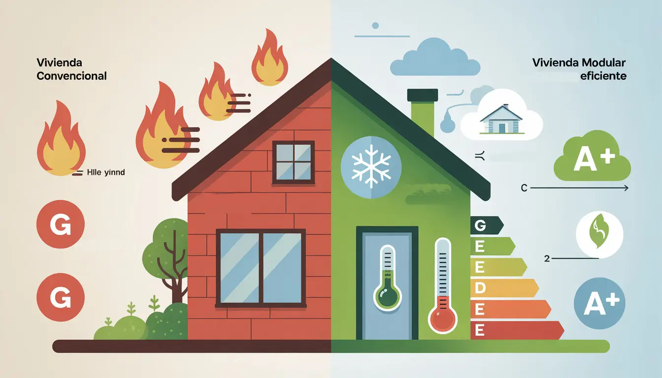 consumo energético en viviendas modulares.
